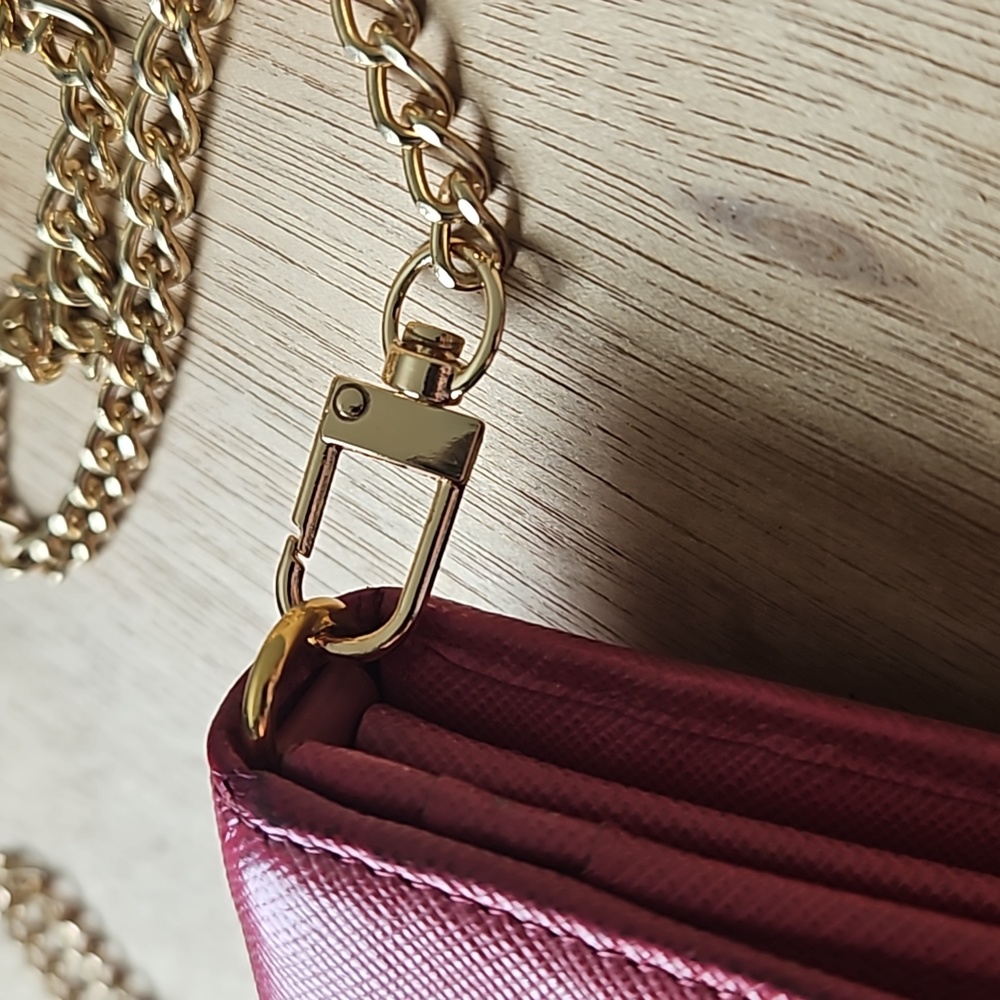 Prada Pink Leather Crossbody Bag Purse Chain Strap - Picture 5 of 17